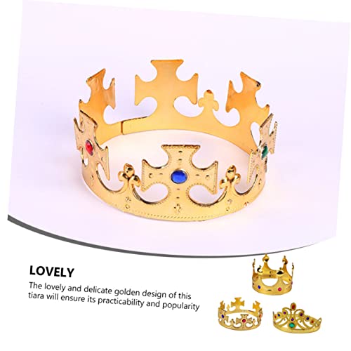 Homoyoyo 3 Stück Teiliges Goldene Stirnband Party Haar Krone für Mädchen Geburtstags Tiara Rollenspiel Kostüm Zubehör Leicht Langlebig Passend für Tägliche und Bühnenanlässe von Homoyoyo