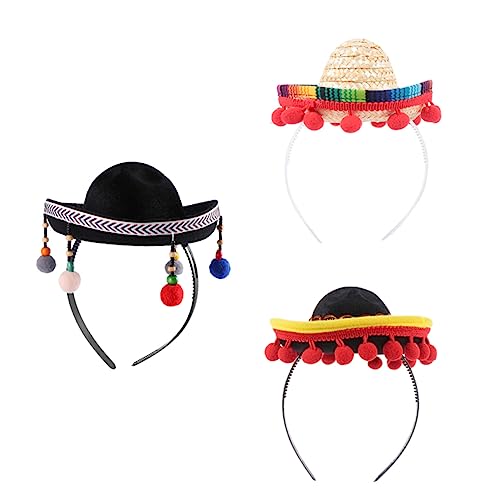 Homoyoyo 3 Stück Teiliges Mexikanisches Haarband Set für Tag Toten Lustige Kostüm Accessoires für Partys und Festivals Bequeme Stoffmaterialien Cosplay Zubehör Vielseitig Zufällige Farbe von Homoyoyo