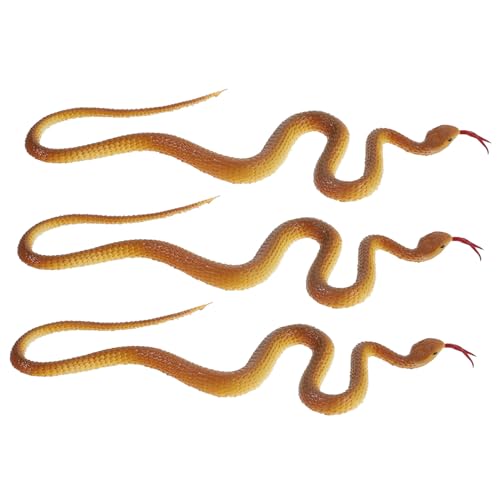 Homoyoyo 3 Teiliges Flexibles Schlangenspielzeug aus Kunststoff Realistische Halloween Requisiten Leichte und Langlebige Gummischlangen für Streiche an Partys von Homoyoyo