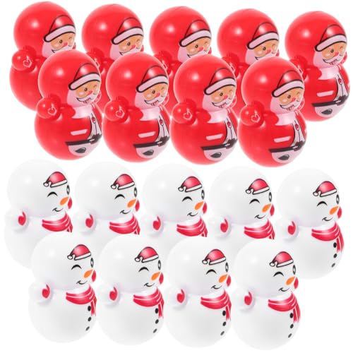 Homoyoyo 30 Stück Teiliges Mini Wackelfiguren Schneemann und Weihnachtsmann Stabile Weihnachtsdeko und Party Favors Bunte Tischdeko Glatte Oberfläche Kindgerechtes von Homoyoyo