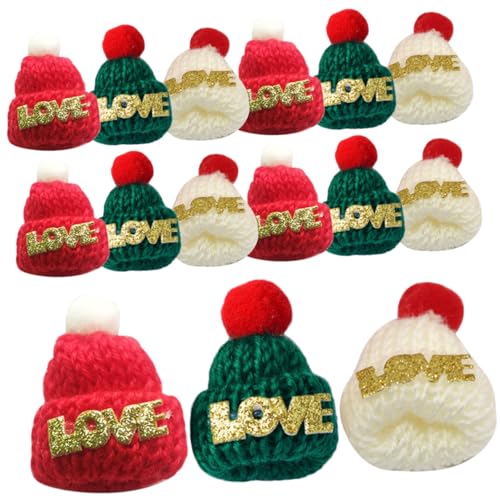 Homoyoyo 36 Stück Teiliges Mini Strickmützen aus Weichem Wollgarn Flexible DIY Bastelaccessoires für Weihnachtsdeko Puppenhaus Flaschendekoration und Festliche Tischgestaltung von Homoyoyo