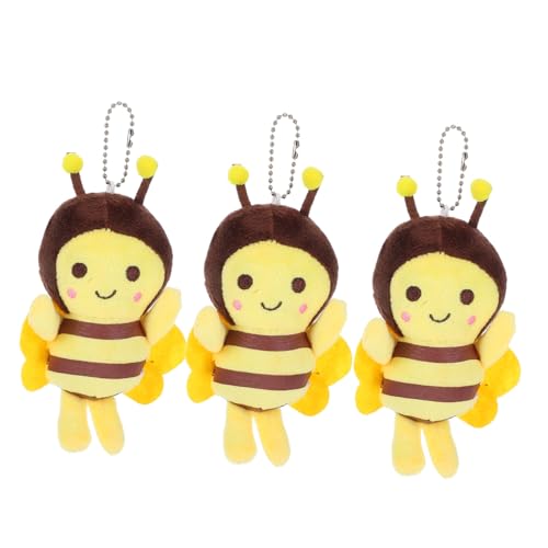 Homoyoyo 3er Set Bienen Kuscheltier - Weiche Gelbe Plüschbienen Als Schlüsselanhänger - Ideal Als Babyspielzeug Oder Für Süße Tierplüschpuppe Aus PP Baumwolle von Homoyoyo