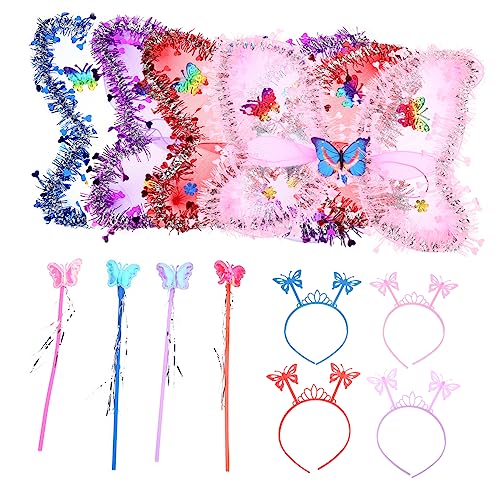 Homoyoyo 4 Sets Performance Kleidung Geburtstag Flügel Kostüm Fee LED Kinderkostüme Für Mädchen Stirnband Schmetterlinge Party Fliegender Schmetterling Kostüm Für Mädchen Dekorationen Homoyoyo 4 Sets Performance Kleidung Geburtstag Flügel Kostüm Fee LED Kinderkostüme Für Mädchen Stirnband Schmetterlinge Party Fliegender Schmetterling Kostüm Für Mädchen Dekorationen von Homoyoyo