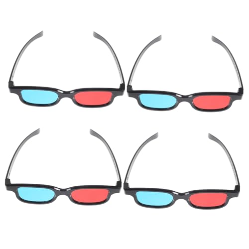 Homoyoyo Brillen 4 Stück 3D-Brille stereoskopische Brillengläser 3D-Movies-Spiele-Brillen 3D-Filmbrille für Filmprojektor Brillengestell für 3D-Filme Handy Beamer Brillengestelle Gläser von Homoyoyo