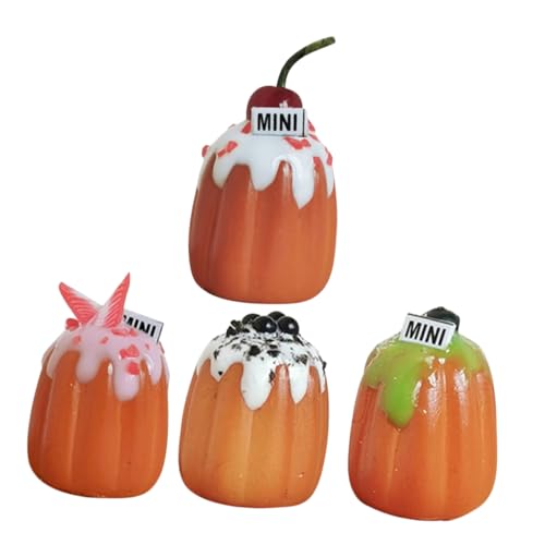 Homoyoyo 4 Stück Französische Kuchendekoration Realistisches Cupcake -Dessert Simulation realistischer Cupcake Simulationsfutter Künstliche Kuchenmodelle Miniaturessen für Puppenhaus Harz von Homoyoyo