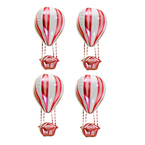 Homoyoyo 4 Stück Heißluftballon Folienballons für Geburtstagsfeiern und Hochzeiten Aluminiumfolie Deko für Kinderpartys Innen und Außendekoration Sicher und Langlebig von Homoyoyo