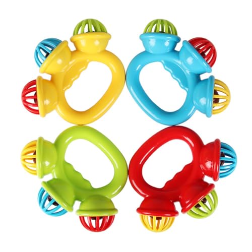 Homoyoyo 4 Stück Teiliges Handglocken aus Robustem Material Buntes Lernspielzeug zur Farberkennung Tragbares Musikinstrument für Junge Mädchen Jahre Beruhigendes von Homoyoyo