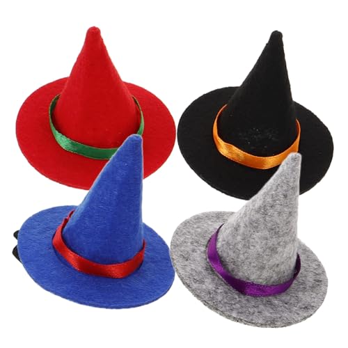 Homoyoyo 4 Stück Teiliges Mini Hexenhut Haarclip Bunte Halloween Haarspangen aus Leichte Haarklammern für Kostüm und Party Komfortabel und Einfach zu Befestigen Vielseitiges Accessoire für von Homoyoyo