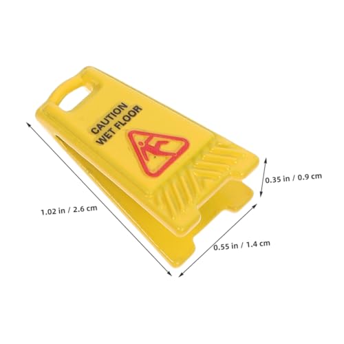 Homoyoyo 4 Stück Teiliges Mini Warnschild Set für Puppenhäuser Realistische Rutschige Bodenwarnung aus Leicht Platzierbar für Büro Restaurant und Diorama Szenen von Homoyoyo