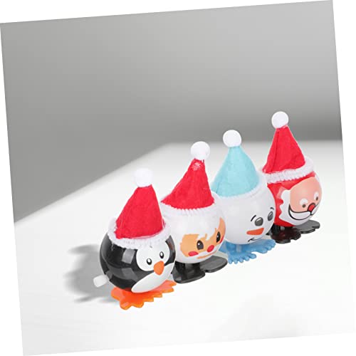 Homoyoyo 4 Stück Teiliges Weihnachts Aufziehspielzeug Kleine Mechanische Figuren mit Lustige Xmas Party Spielzeuge für Santa Claus Schneemann Pinguin Buntes Wind Up von Homoyoyo