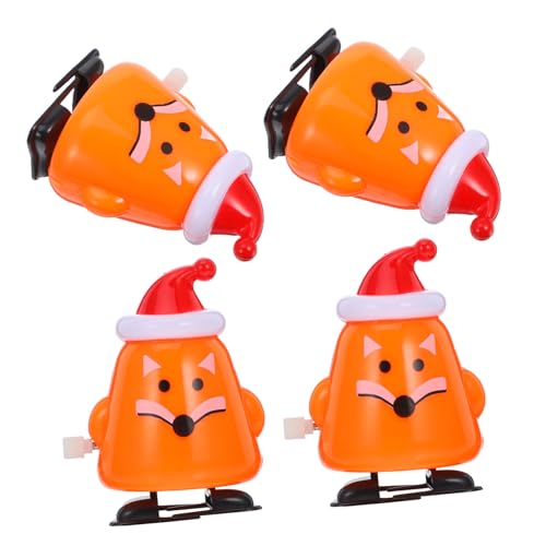 Homoyoyo 4 Stück Teiliges Weihnachts Aufziehspielzeug Kreative Spielzeuge mit Niedlicher Fuchsform Glatte Oberfläche Handliche als Festliche Deko und von Homoyoyo