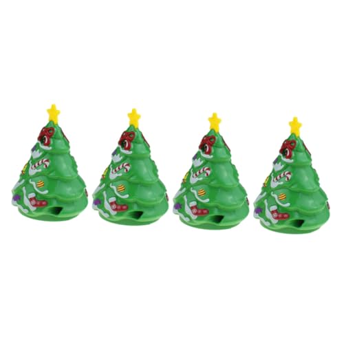 Homoyoyo 4 Stück Teiliges Wind Up Weihnachtsbaum Kleine Grüne Aufziehfiguren Batteriefreie Dekoration für Tragbare Tischdeko Energiesparend und Sicher von Homoyoyo