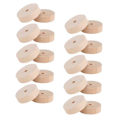 Homoyoyo 40stücke Holzräder Spielzeug Unbehandeltes Holzreifen Zubehör Für DIY-Autos Bastelräder Und Reifen Bastelprojekte von Homoyoyo
