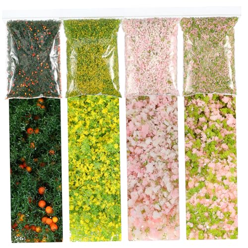 Homoyoyo 4Er Pack Sandkasten Modellbau Diorama Modellbaum Büscheliges Miniaturmaterial Szenenzubehör Miniatur Basismaterial Modell Landschaftsbasis Modell Laubgras Modell Laub von Homoyoyo