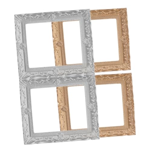 Homoyoyo 4pcs Miniatur Vintage Photo Frames Harz Retro Bilderrahmenmodelle Für Puppen Winzige Rahmen Für Mini -hausdekorationen Kleine Bilderrahmen von Homoyoyo