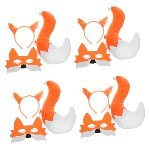 Homoyoyo 4sätze Fuchs Kostüm Set Mit Maske Ohren Und Tier Cosplay Zubehör Für Halloween Und Karneval Lustige Und Weiche Tierverkleidung Für Erwachsene von Homoyoyo