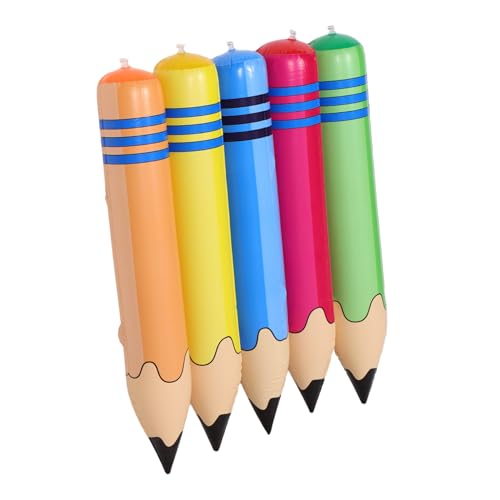 Homoyoyo 5 Stück Große Aufblasbare Bleistift Spielzeuge aus Sicherem PVC Vielseitig als Hammer Hantel und Goldener Stab Einsetzbar Leicht und Tragbar für Sportveranstaltungen Klassenzimmer von Homoyoyo