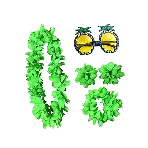Homoyoyo 5stücke Teiliges Hawaii Mit Lustigen Ananasbrillen Blumenkranz Haarreif Und Armband Für Partys Festivals Und Karneval Sorgt Für Spaß Und Aufmerksamkeit von Homoyoyo