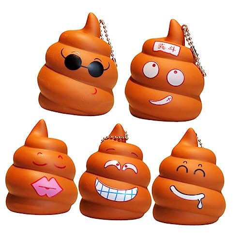 Homoyoyo 5 Stück Kot-Schlüsselanhänger – Lustige Scherzspielzeuge Für Party - Auto Tasche Und Rucksack – Emoticon Schlüsselbund Für Und Erwachsene – Perfekte Witzgeschenke Zu Neujahr von Homoyoyo