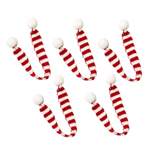 Homoyoyo 5 Stück Mini Weihnachtsstrickschal Set – Gestrickte Schal-Dekoration Für Schneemänner Und Weinflaschen – 30 cm - Rot Weiß Gestreift Ideal Für Festliche Anlässe Und Kreative von Homoyoyo