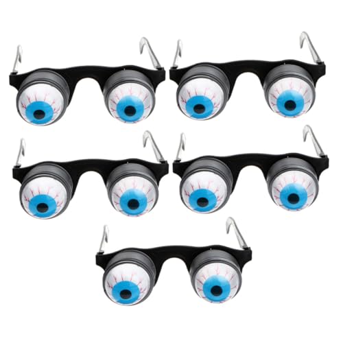 Homoyoyo 5 Stück Teiliges Halloween Brillen mit Beweglichen Augäpfeln Lustige Partybrille für Maskerade Gruselige Festival Requisiten Leichte Tragbare Kostümaccessoires für und Tanzpartys von Homoyoyo