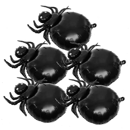 Homoyoyo 5 Stück Teiliges Halloween Spinnen Folienballon Aluminium Film Ballons Langlebig und Einfach Aufzublasen Halloween Party Deko für Gruselige Atmosphäre und Festliche von Homoyoyo