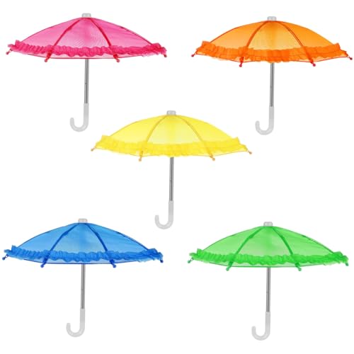 Homoyoyo 5 Stück Teiliges Mini Spielzeugregenschirm aus Strapazierfähigem und Kindgerechte Miniatur Dekoration für Puppenhäuser Vielseitig als Foto Requisit und für Miniatur von Homoyoyo