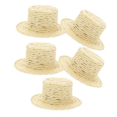 Homoyoyo 5 Stück Teiliges Mini aus Gewebtem Material Winzige Puppenhüte zum Basteln und Dekorieren Mini Hausdeko für Kreative Weihnachts und Handwerksprojekte von Homoyoyo