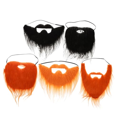 Homoyoyo 5 Stück Teiliges Selbstklebende Falsche und Schnurrbärte Natürliche Elastisch Verstellbar für Halloween Party Cosplay und Bühnenauftritte von Homoyoyo
