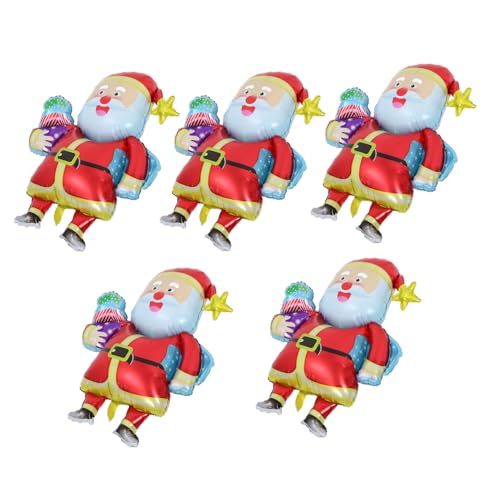 Homoyoyo 5 Stück Teiliges Weihnachtsmann Folienballons aus Aluminiumfolie Langlebige Weihnachtsdeko Vielseitige Party und Weihnachtsfeier Dekoration Kompakt für Baum und Raumgestaltung von Homoyoyo