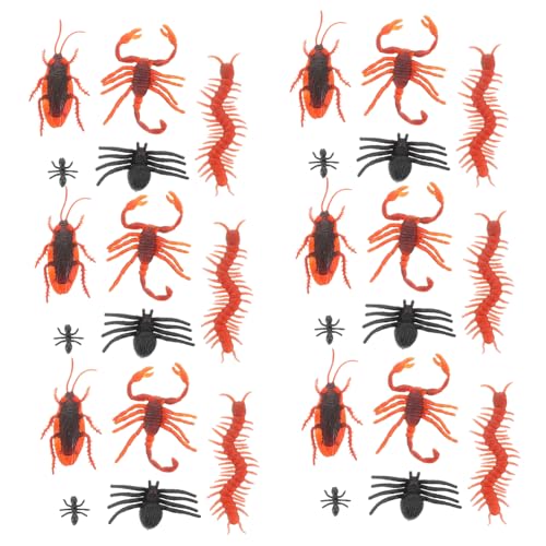 Homoyoyo 50 Stück Gummi Insekten Set - Realistische Fake Tiere Wie Tausendfüßler - Kakerlaken Spinnen Und Skorpione Für April Scherze Und Halloween Party Dekoration von Homoyoyo