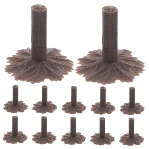 Homoyoyo 50 Stück Modellbaumfüße Modellbäume Stehen Eisenbahn Bäume Modelllandschaftsbaum Miniatur-baumsockel Kleiner Baumsockel Modelleisenbahn Zubehör Baumbasishalter Plastik Light Brown von Homoyoyo