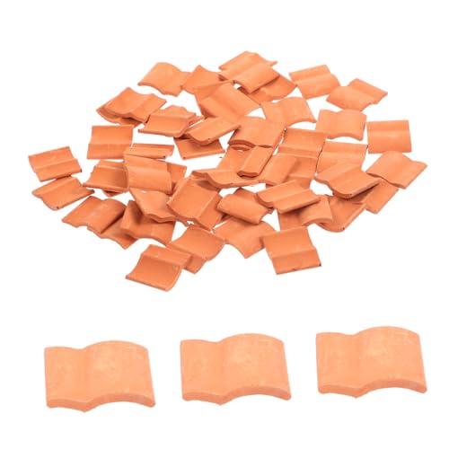 Homoyoyo 50 Stück Simulierter Ziegel Dekoration Kleine Ziegel Für Garten Miniaturschaum Gefälschter Ziegelstein Kleine Simulierte Dachziegel DIY Layout Dachziegel Dekore Mini-dachziegel Ton von Homoyoyo