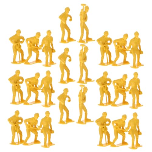 Homoyoyo 54 Stück Teiliges Miniatur Engineering Arbeiter Spielset Lebendige Plastfiguren Realistische Details Handliche für Modellspielzeug für Jungen und Mädchen Ab Jahren von Homoyoyo