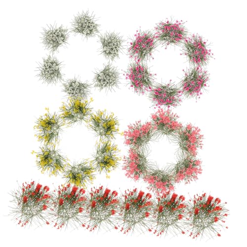 Homoyoyo 5Stücke DIY Cluster Teiliges mit Bunten Gras Büscheln für Realistische Vegetation für Szenarien und Puppenhäuser von Homoyoyo