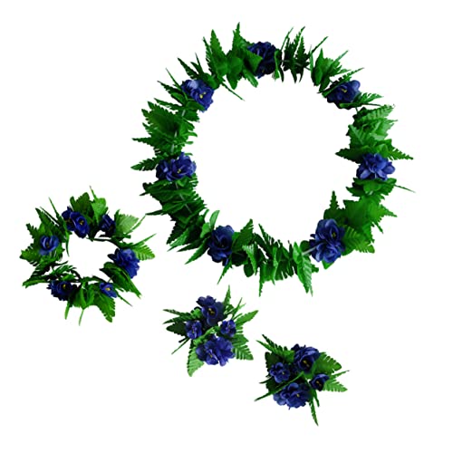 Homoyoyo 5Stücke Teiliges Hawaii Kostümset mit Blumenkranz Blätterrock Armband Tropischer Look für Erwachsene für Hawaii Mottopartys Kostümpartys Damen Homoyoyo 5Stücke Teiliges Hawaii Kostümset mit Blumenkranz Blätterrock Armband Tropischer Look für Erwachsene für Hawaii Mottopartys Kostümpartys Damen von Homoyoyo
