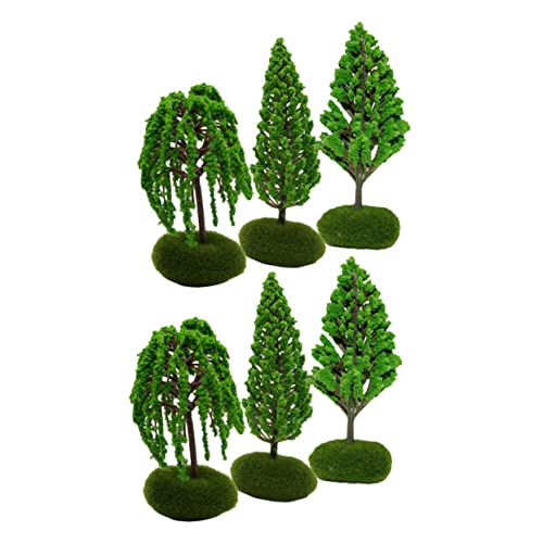 Homoyoyo 6 Stck Teiliges Miniatur Bäume Modellbäume Kunststoff Lebensechte Mini Landschaftsbäume für Modellbau DIY Eisenbahnlandschaft Leichte Langlebige Dekobäume für Dioramen und von Homoyoyo