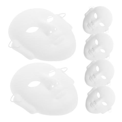 Homoyoyo 6 Stück Handgezeichnete Gesichtsmaske Weiße Masken Selber Machen Maskerade Unbemalt Gesichtsmaske Selber Machen Masken-cosplay Reinigen Anzug Papier von Homoyoyo
