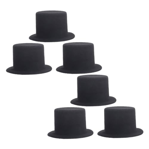 Homoyoyo 6 Stück Mini Schwarze Miniatur Lederhüte für Diy Bastelprojekte Puppenhaus Dekoration Haustierkostüme Vielseitige Partyaccessoires Langlebig und Farbintensiv von Homoyoyo