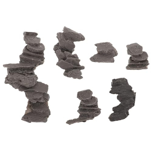 Homoyoyo 6 Stück Miniatur Stein-treppen mit Antikem Finish Dekorative Gartensteine Realistische Mikro-landschafts- Vielseitig Einsetzbar für Sandtisch Zuglandschaft und Blumentopf-dekor von Homoyoyo