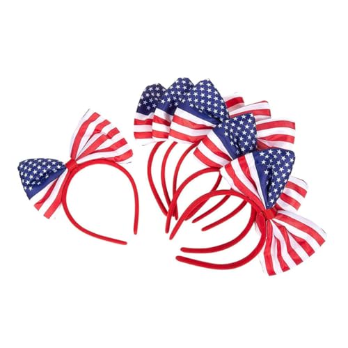 Homoyoyo 6 Stück Teiliges Flagge Haarband für Unabhängigkeitstag Dekorative Stirnbänder mit Schleife für Erwachsene und Haarschmuck für Partys von Homoyoyo