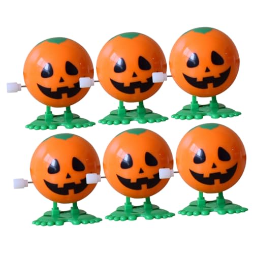Homoyoyo 6 Stück Teiliges Halloween Aufziehspielzeug aus Langlebigem Kunststoff Batteriefreier Uhrwerkmechanismus Lustige Laufende Kürbis Spielzeuge für Erwachsene Kreative Party Mitgebsel von Homoyoyo