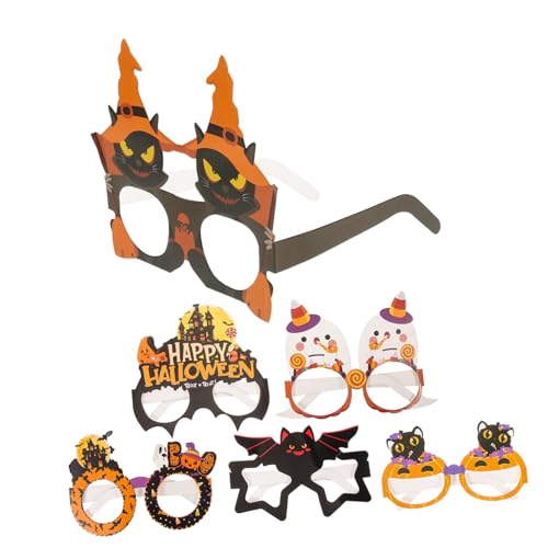 Homoyoyo 6 Stück Teiliges Halloween Papierbrillen Leichte Partybrille mit Halloween Dekorationen für Erwachsene für Kostüm und Themenpartys von Homoyoyo