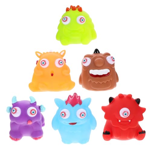Homoyoyo 6 Stück Teiliges Halloween Squeeze Bunte Stressabbauende Dehnbare PVC Quetschfiguren für Partyspaß und Angstbewältigung Handliches Fingerspielzeug für Erwachsene von Homoyoyo