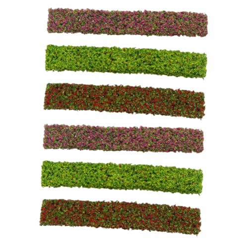 Homoyoyo 6 Stück Teiliges Miniatur Grün mit Roten Gelben Violetten Blüten Natürliche Modellpflanzen für Landschaftsbau Modellbau Dioramen Eisenbahn DIY Architekturszenen Lang von Homoyoyo