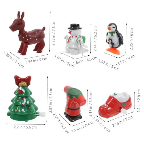 Homoyoyo 6 Stück Teiliges Weihnachts Wind Up mit Schneemann Weihnachtsmann und Tannenbaum Lustige Hüpfende Aufziehfiguren für Weihnachtsfeier Partyspaß und von Homoyoyo