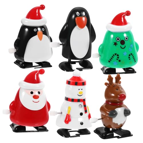 Homoyoyo 6 Stück Teiliges Wind Up Weihnachtsmann Kleine Mechanische Weihnachtsfiguren Sicher und Handlich Partybeigabe für Sammler von Homoyoyo