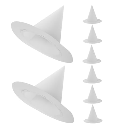 Homoyoyo 8 Stück Teiliges Diy Hexenhut Kindergröße Weißer Papierhut zum Bemalen Robuster Bastelhut für Halloween Kostüm Party für Familien Homoyoyo 8 Stück Teiliges Diy Hexenhut Kindergröße Weißer Papierhut zum Bemalen Robuster Bastelhut für Halloween Kostüm Party für Familien von Homoyoyo