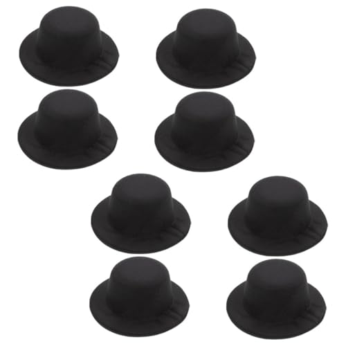 Homoyoyo 8 Stück Teiliges Mini Hüte Schwarz Miniatur Bastel Hüte für DIY Puppenmode Haaraccessoires Partydekorationen Kreative Zierkappen für Puppen von Homoyoyo