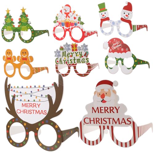 Homoyoyo 8 Stück Teiliges Weihnachtsbrillen aus Papier Kreative Xmas Party Brillengestelle in Bunten Designs Leichtes Langlebiges Material für Festliche Kostüme und Weihnachtsfeiern Homoyoyo 8 Stück Teiliges Weihnachtsbrillen aus Papier Kreative Xmas Party Brillengestelle in Bunten Designs Leichtes Langlebiges Material für Festliche Kostüme und Weihnachtsfeiern von Homoyoyo